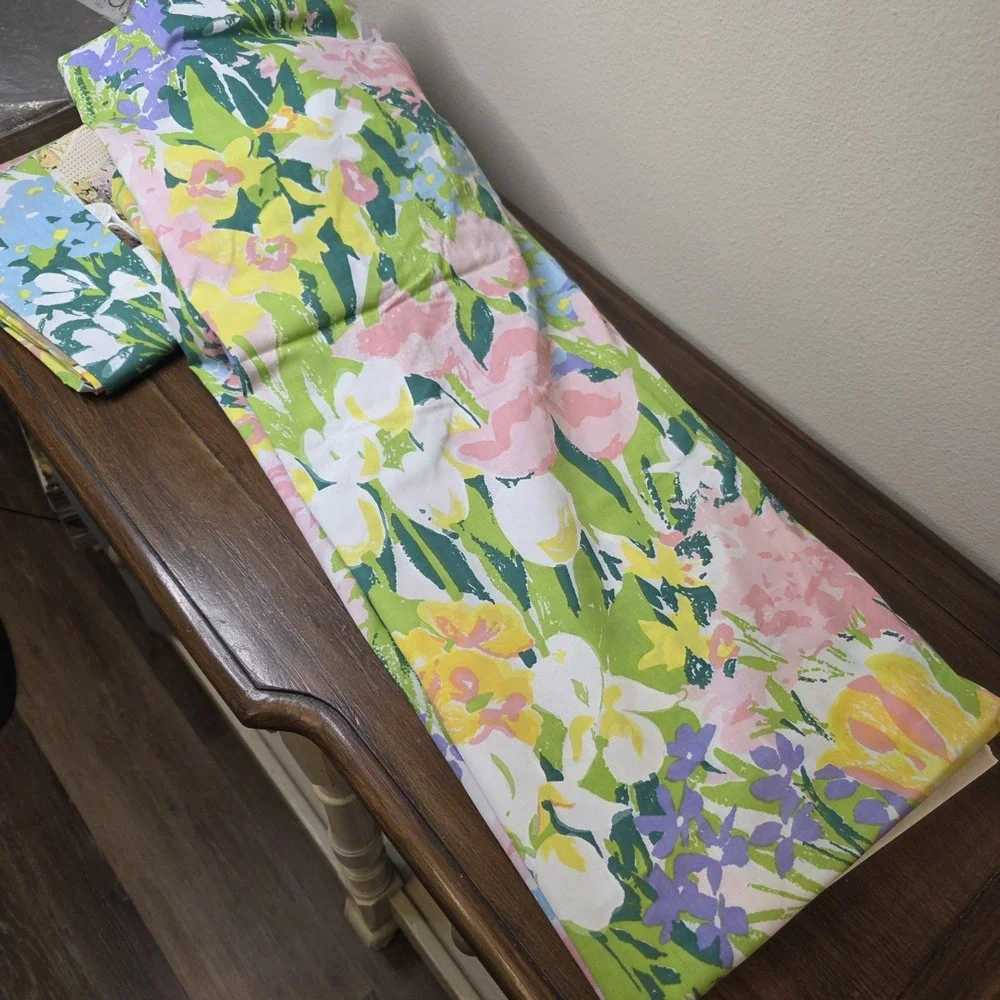 VTG Stevens Utica Chelsea Twin Fitted Sheets NOS Floral Percale Set of 2 MCM